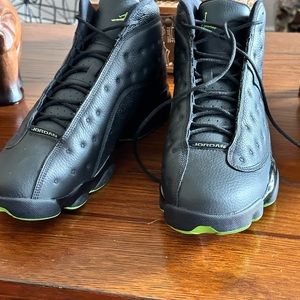 Black and green Jordans